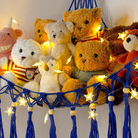 Stuffed Animal Toy Storage Hammock with LED Light - Navy Blue / L (39.5"*39.5"*48") - image 4