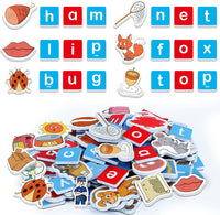 Kasfalci CVC Word Magnets for Toddlers 1-3 - Letters