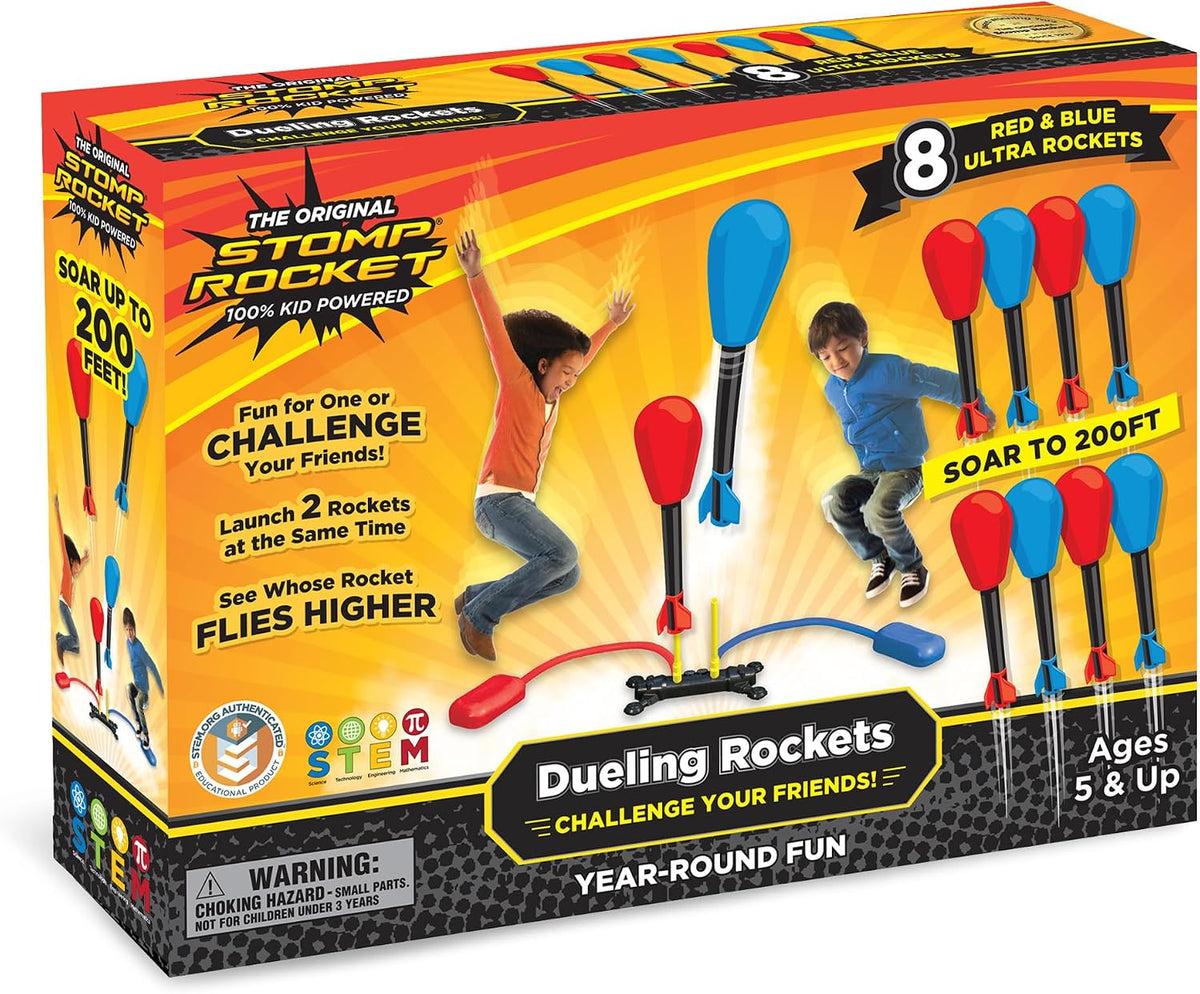 Stomp Rocket Original Dueling Rocket Launcher for Kids - Dueling Launcher + 8 Rockets