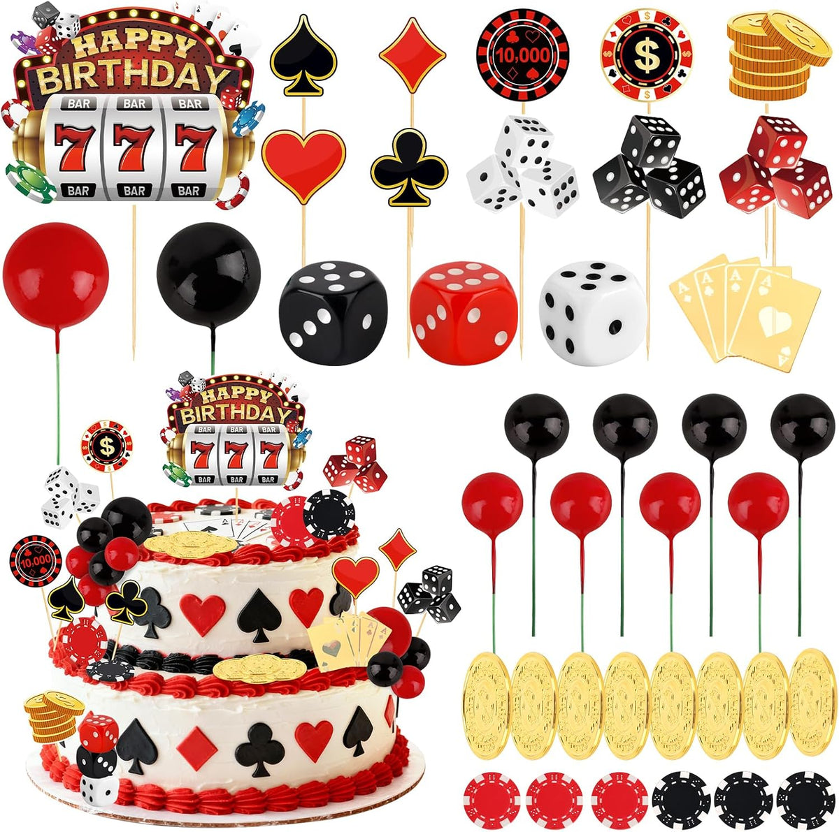 Hooqict 43 piece Halloween cake topper set with sign, tombstone, skulls, trees and spiders - view 9