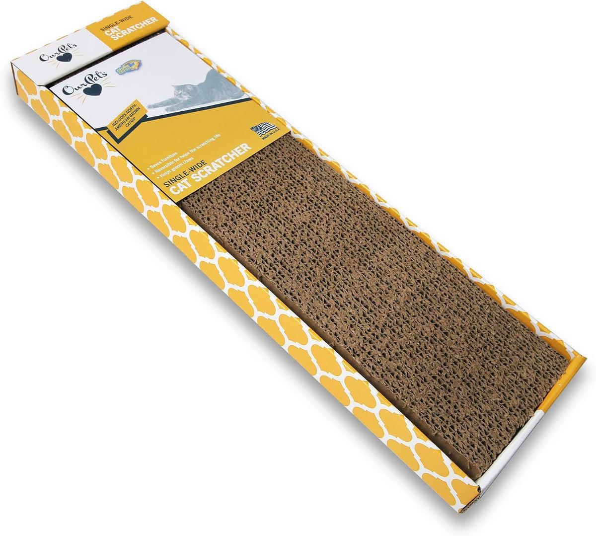 OurPet's Straight and Narrow Single Wide Reversible Cat Scratcher – Essentials for Cats - Single Wide / Pack of 1