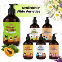 POM Pets 2-in-1 Organic Dog Shampoo & Conditioner – Itchy Skin Relief, Dog Deshedding, Detangles Fur, Cat Shampoo, Paw Cleaner for Dogs, Natural Coat Defense Formula