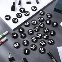 Tellegloww 1-31 magnetic calendar numbers in dark rainbow glass - view 37