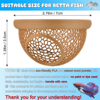 Floating Betta Hide & Shrimp Cave, 3D Printed Aquarium Decor - Wood - image 2