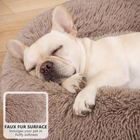 MIXJOY Orthopedic Dog Bed Comfortable Donut Cuddler Round Pet Beds - M(30’’x 30’’) / Brown - image 4