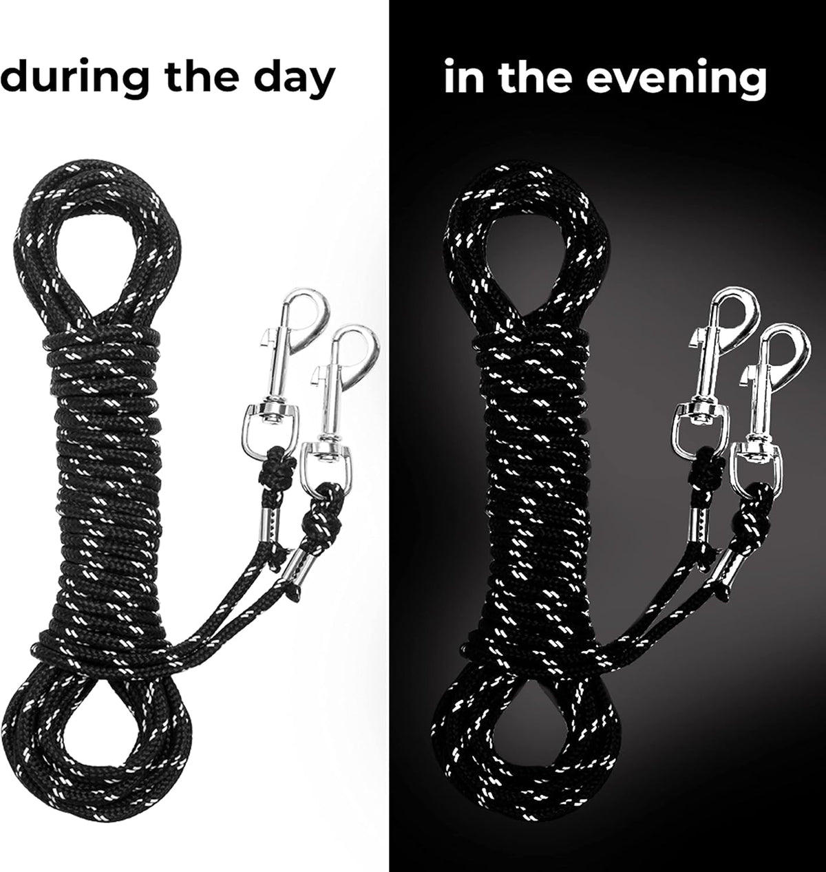 Long Cat Leash Reflective Pet Rope for Yard Walking Training Outdoor - black / 15 ft - image 2