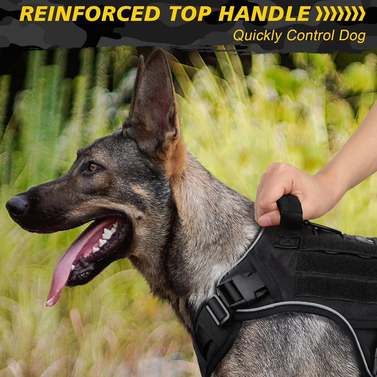 Tactical Dog Harness for Large Dogs - Black / X-Large: 70-120 lbs (Chest:29-39",Neck:21-26") - image 3