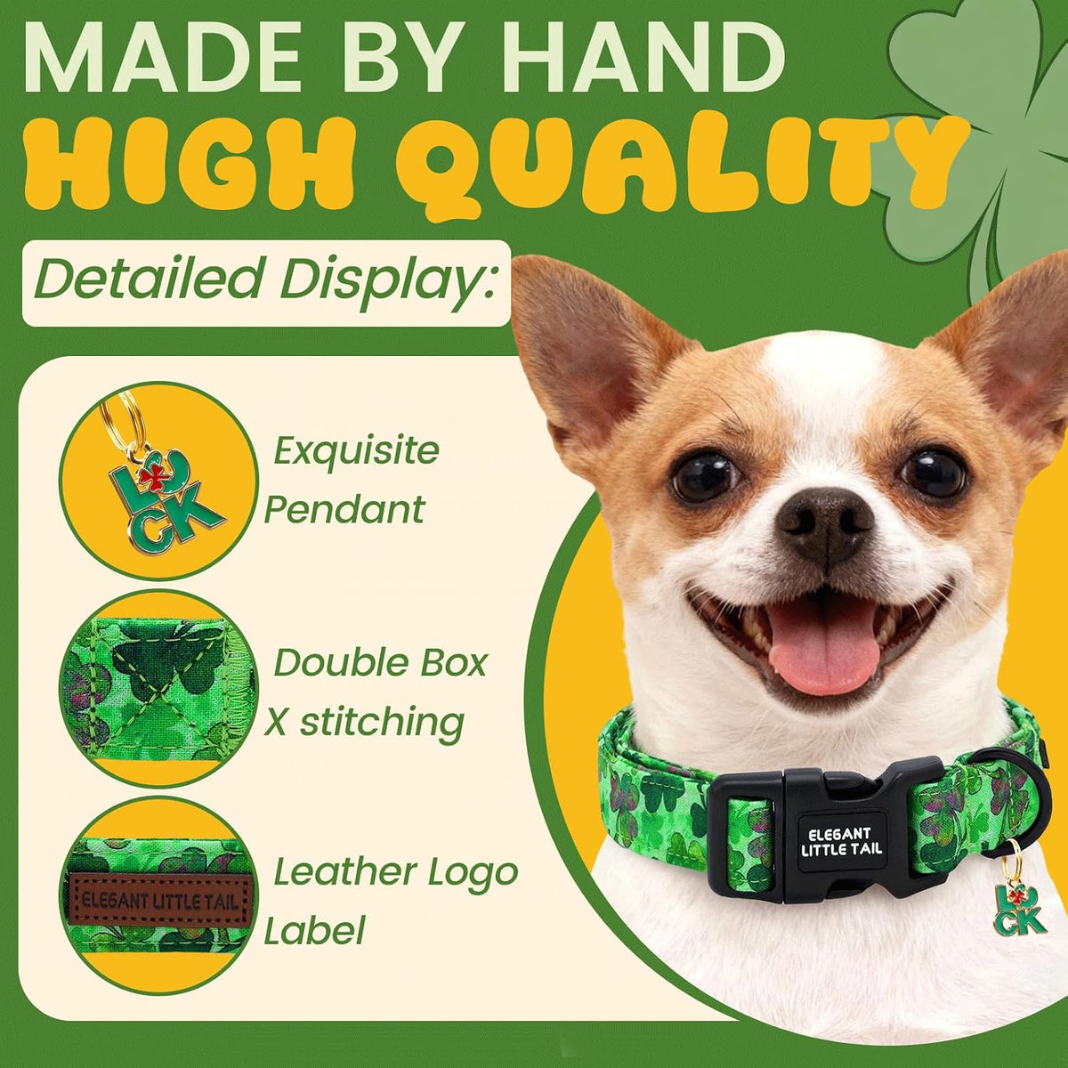 Elegant little tail Dog Collar - Trefoil / Small (Pack of 1) - image 2