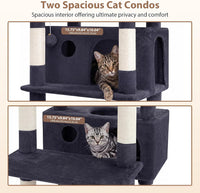 Cat Tree, 74" Tower for Large Cats, Big Condo & Hammock GCT030G – Essentials for Cats - 74 inch / Smoky gray - image 4
