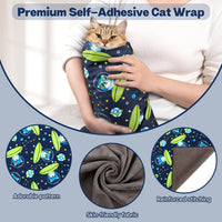 Paw Legend 27.6" Cat Wrap for Grooming Cat Wrap for Cutting Nails Cat - L(27.6'x27.6") / Alien Cat - image 4
