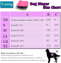 Teamoy Female Dog Diapers, Washable Doggie Period Diaper - XS (Pack of 4) / Black+ Purple+ Green+ Rose Red (4pcs) - image 4