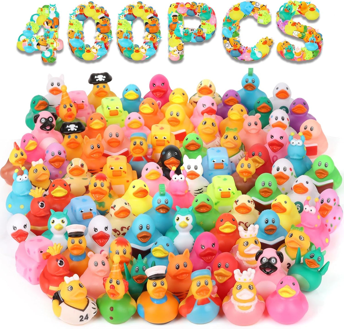 DMSKY 52 Pcs Halloween Rubber Ducks in Bulk, Assorted Styles – Fun for Kids & Family - Pack of 400