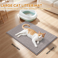 Pieviev Soft Chenille Cat Litter Box Mat, Ultra Absorbent - Grey / XL-36''X30'' - image 2