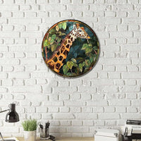 Lygond Metal Giraffe Stained Glass Restroom Tin Sign - 8x8 Inches