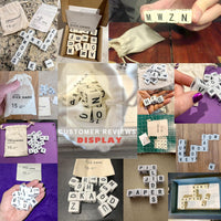 Crossword dice game with 15 acrylic letter dice and canvas pouch - view 5