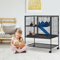 HABUTWAY 36.5''H Large Metal Rolling Ferrets Cage - 30.3"L x 20.5"W x 36.0"H - image 2