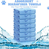 Peryiter 8 Pcs Dog Towels Pet Bath Drying Towels 55 x 28 Inches Large - Blue - image 2