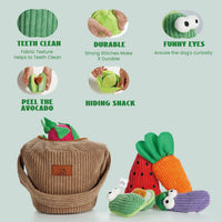 Nocciola Squeaky Fruits Veggies Stuffed Dog Toys Pack - image 4