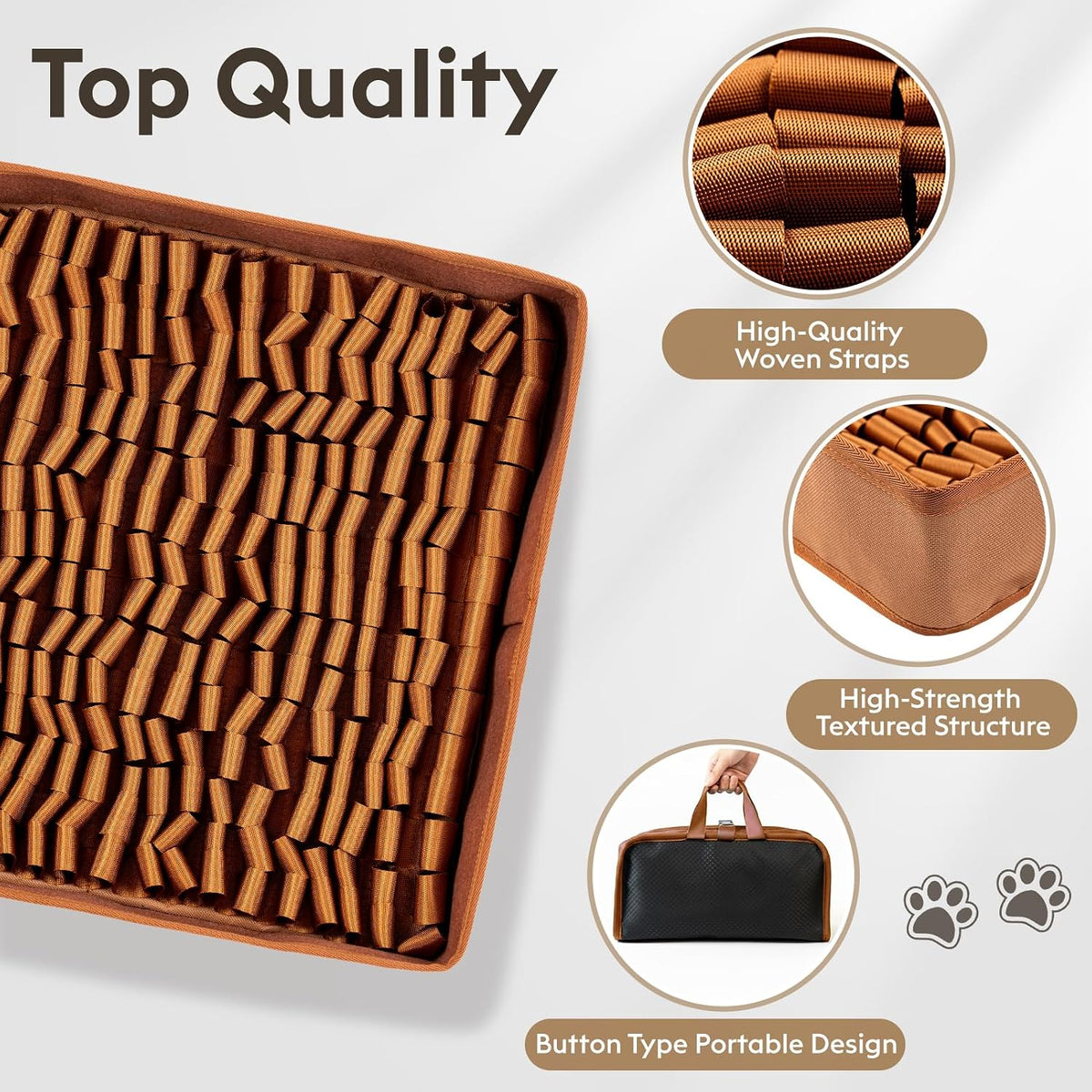 FunFurry Snuffle Mat for Dogs, Dog Puzzle Mat - Brown / 14" X 12"-Portable - image 3