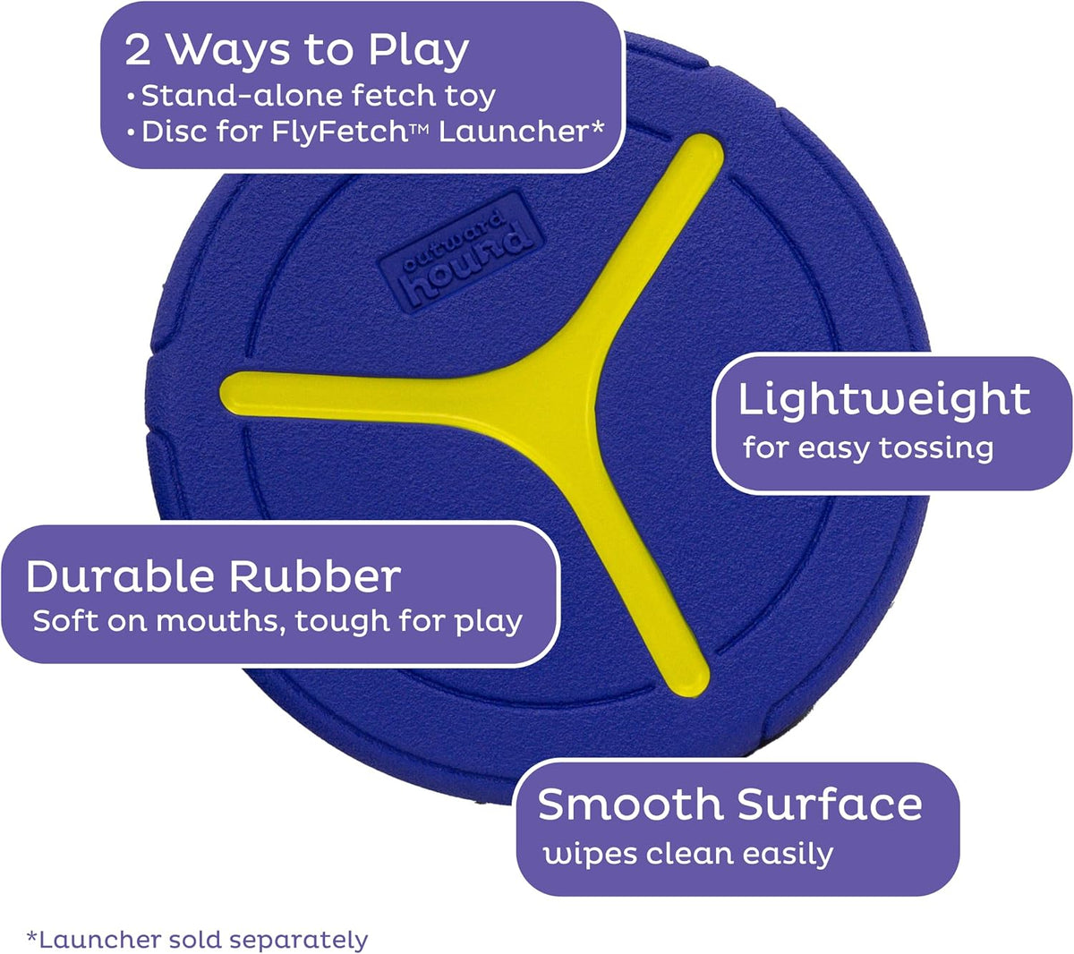 Outward Hound FlyFetch Launch-A-Ball Dog Ball Launcher Toy - Disc (2-Pack) - image 3