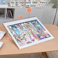 WELGEE 1000 Pieces Tilting Puzzle Board with Stand - White - image 4
