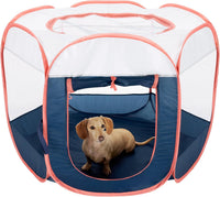 FurHaven Soft-Sided Dog & Cat Playpen - Navy / Medium