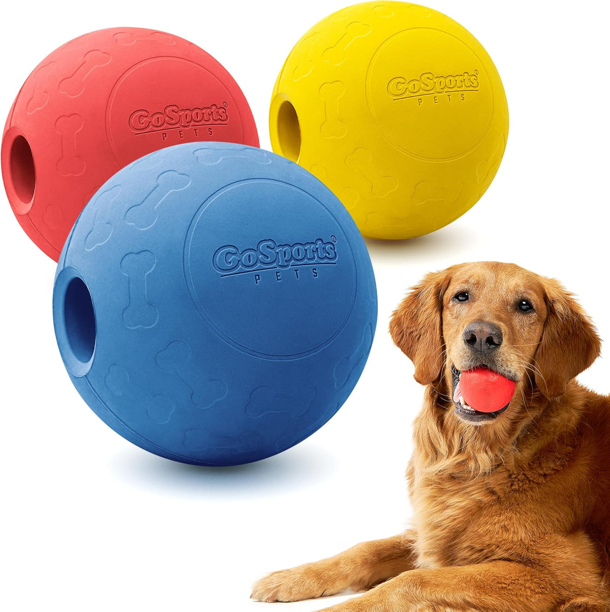 GoSports Pets Solid Rubber Dog Balls