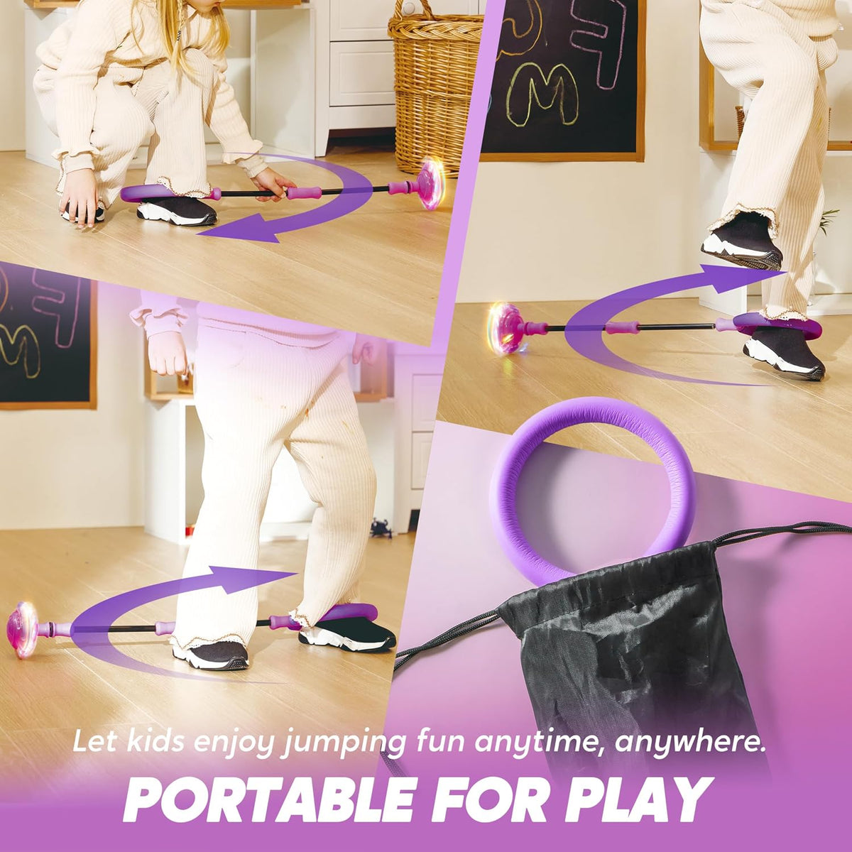 JOYIN Green Ankle Skip Ball with Flashing Lights - Violet - image 4