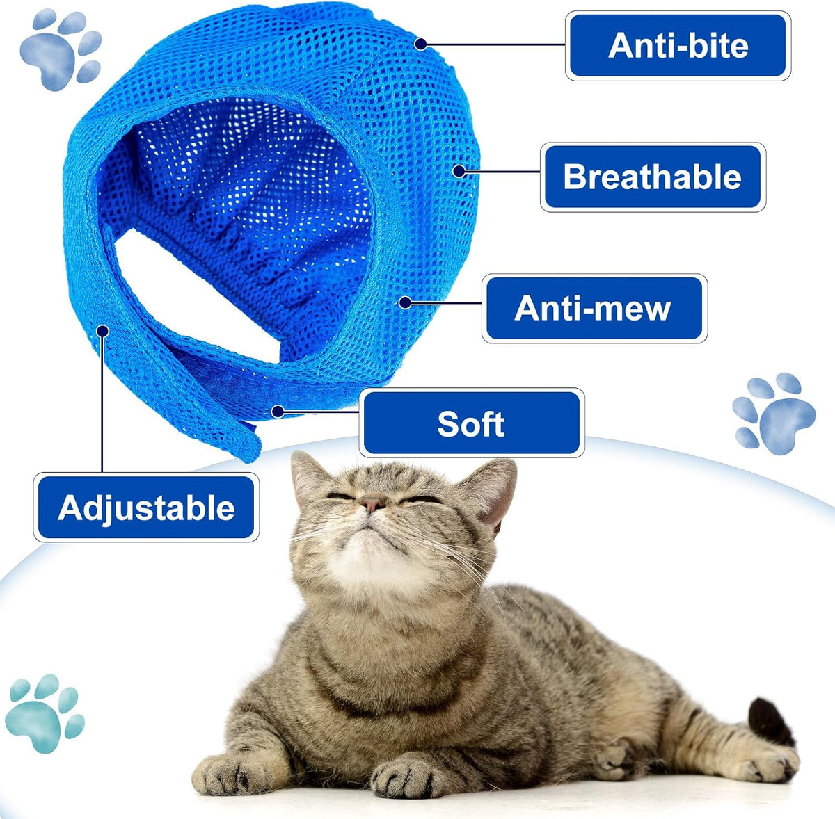 9 Pcs Cat Bathing Bag Set Cat Shower Bag - Navy Blue - image 4
