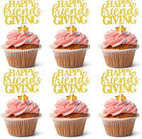 12 black glitter Halloween bat cupcake toppers in 4 patterns on cupcakes - view 5