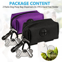 Dog Poop Bag Dispenser Holder Soft Waste Bags Roll Holders Leash Clip - 1 Count (Pack of 1) / 2PCS Purple&Black - image 2
