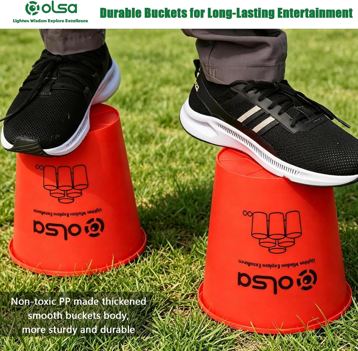 Olsa giant yard pong outdoor game with 12 plastic buckets, 4 balls and carry bag - view 16