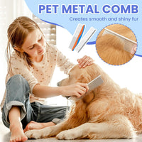 Self Cleaning Shedding Brush, Cats, and Puppies - Blue-Orange - image 3
