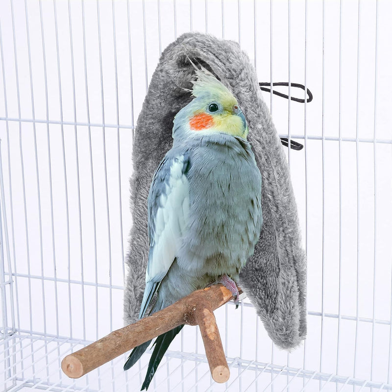 Comfort Corner Fleece Bird Blanket Bird Cage Warm Bird Hut Blue M – Essentials for Birds - Grey / L