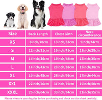 4 pack of solid color sleeveless dog dresses in purple, pink, watermelon red and carmine - view 2
