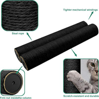 Cat Scratching Post Replacement Pole - M8*2poles / 40 cm / 15.71 in Black - image 3