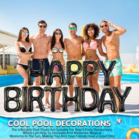 Shappy Happy Birthday Pool Floats Balloon – Fun for Kids & Family - Black / 20'' / Sequins - image 4