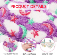 Jetec 3 Pcs Guinea Pig Beds, Fleece Small Animal Mats - Fleece / Moon / Colorful - image 3