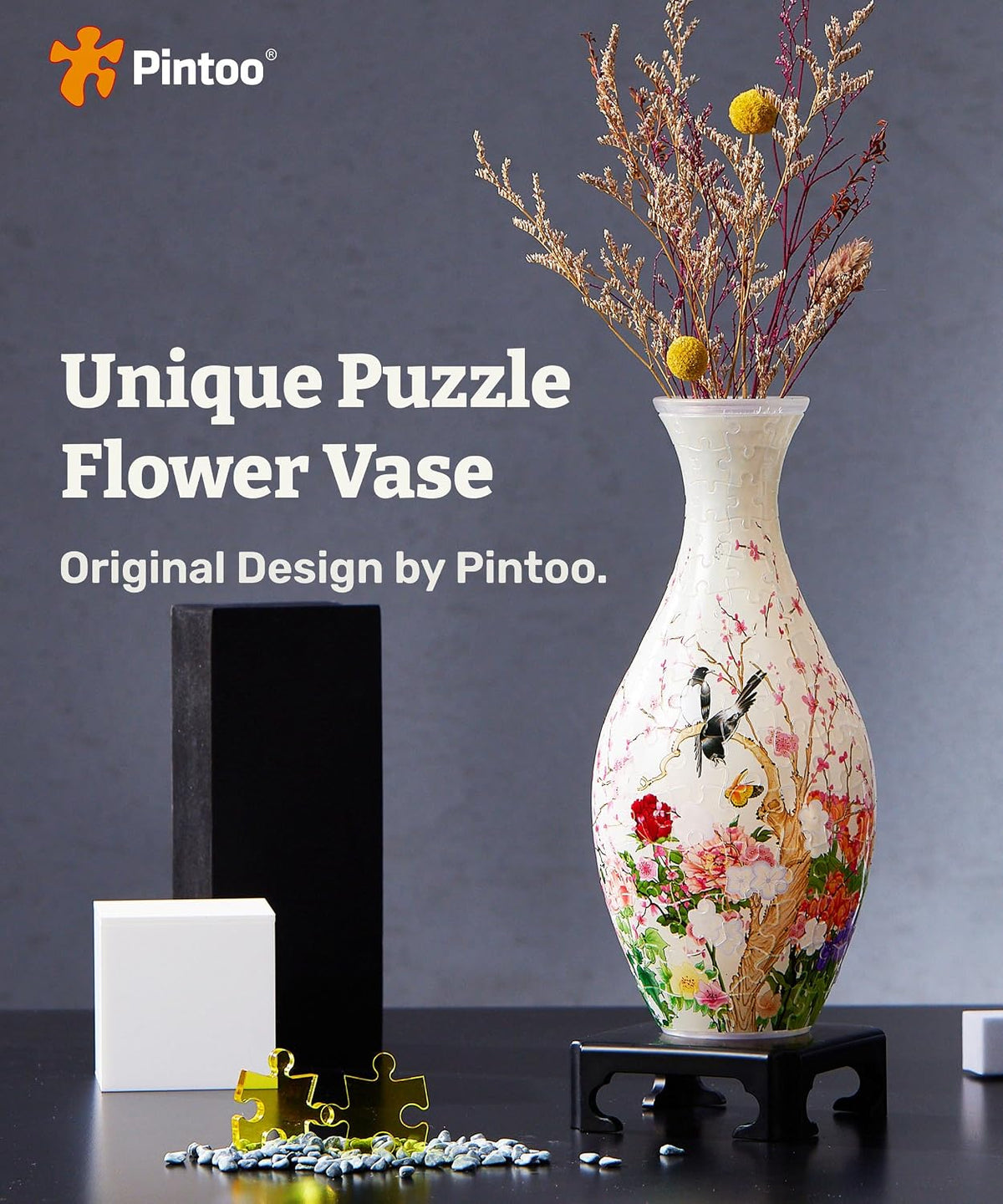 Pintoo Unique 3D Puzzle Vase for Adults - Flowers and Birds / 160 - image 2