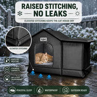 Tailtastic Weather Outdoor Cat House - BLACK / L - image 4