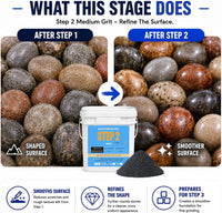 KomeStone 6 lb rock tumbler grit and polish refill kit in 4 bottles - view 9