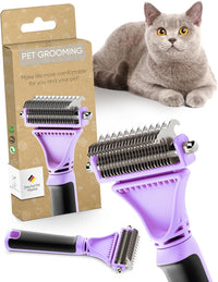 Pretty Paw Cat Brush for Indoor Cats & Long Hair with Gentle Massage - Purple