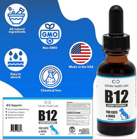 Liquid Vitamin B-12 for Dogs and Cats - Vet Formulated - Effective for All Animals Methylcobalamin (Methyl B12) - Energy, Appetite and Mood - Made in USA