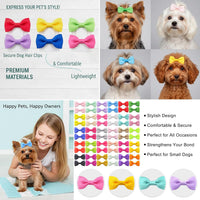 Dog Hair Bows Small Puppy Clips for Pet Grooming Accessories Doggy - 2in solid dog hair clips 60pcs - image 4