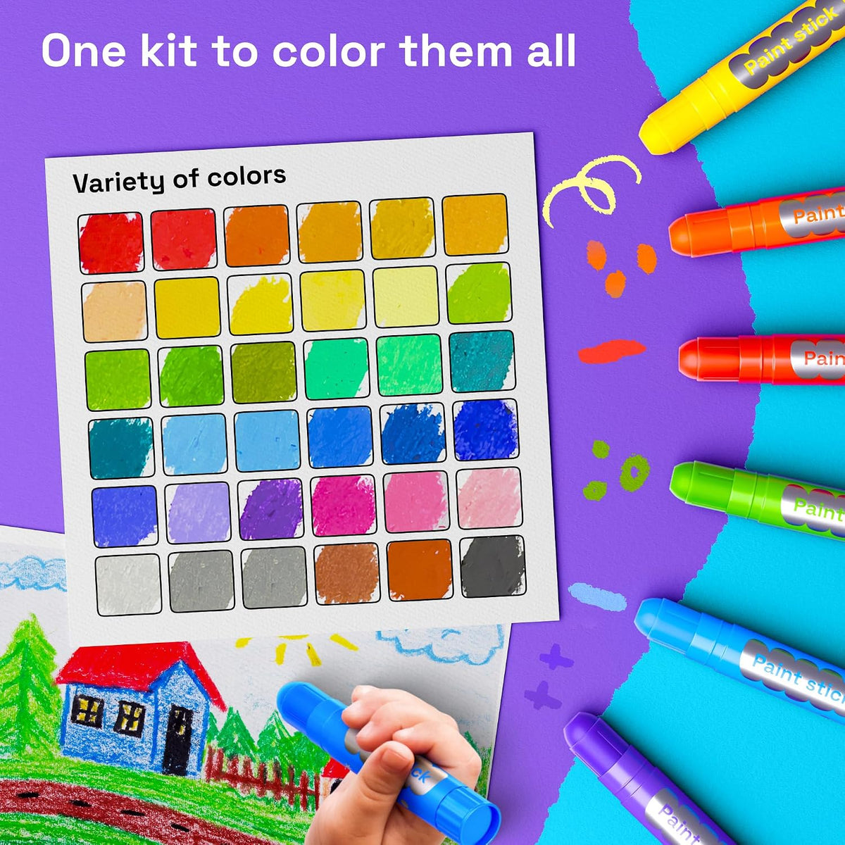 ARTISTRO 100% Washable Tempera Paint Sticks for Kids - 36 Colors - image 2
