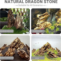 Unocho Aquarium Stone Rocks Dragon Stone Rock 10LB Aquarium décor Rocks Aquascaping Stone Fish Rocks for Aquariums Landscaping Model Tank Decoration-2-6 inches