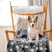 Waterproof Dog Blanket 60x50 Inches - Grey-paw / Small (25x30)