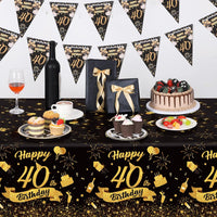 3 Pack Plastic Birthday Tablecloth - 40th Birthday - image 3