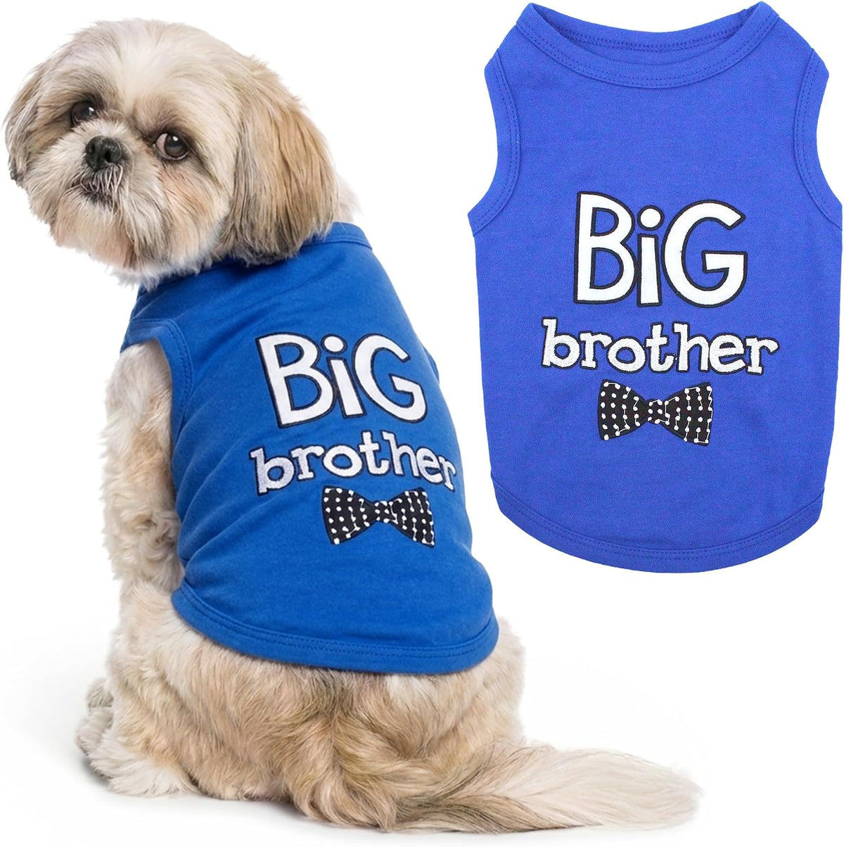 Parisian Pet Dog Shirt, 100% Cotton Shirts for Medium Dogs - Big Brother / Medium (8-12lbs)