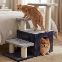 Heybly Cat Scratching Post, Pet Steps for Indoor Cats and Dogs - Smoky Gray